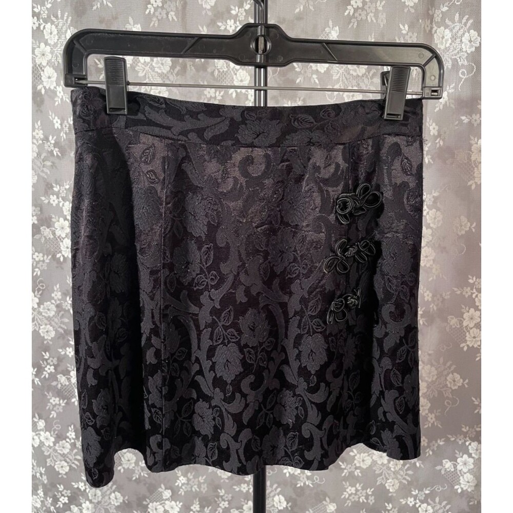 Vintage 90s Black Mini Skirt Size Small 1990s Retro Goth Grunge Whimsigoth